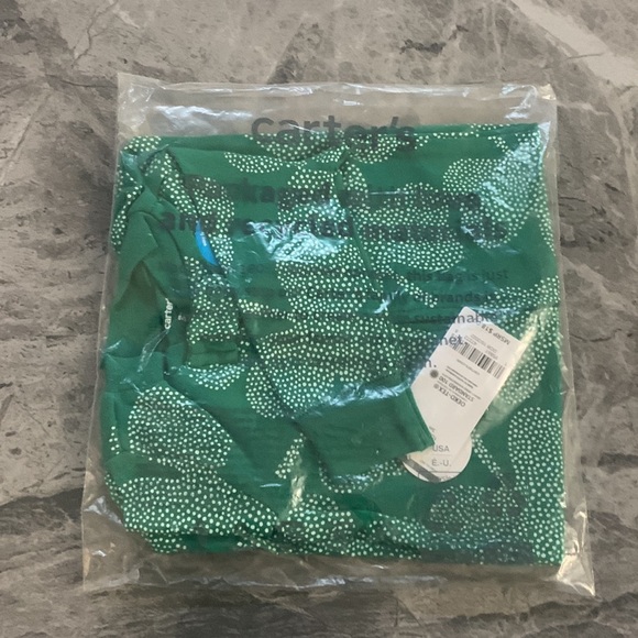 Carter's - Shamrock Print Footed Pajamas Onesie - 2 Way Zipper - 3 Months - NWT - Picture 6 of 16